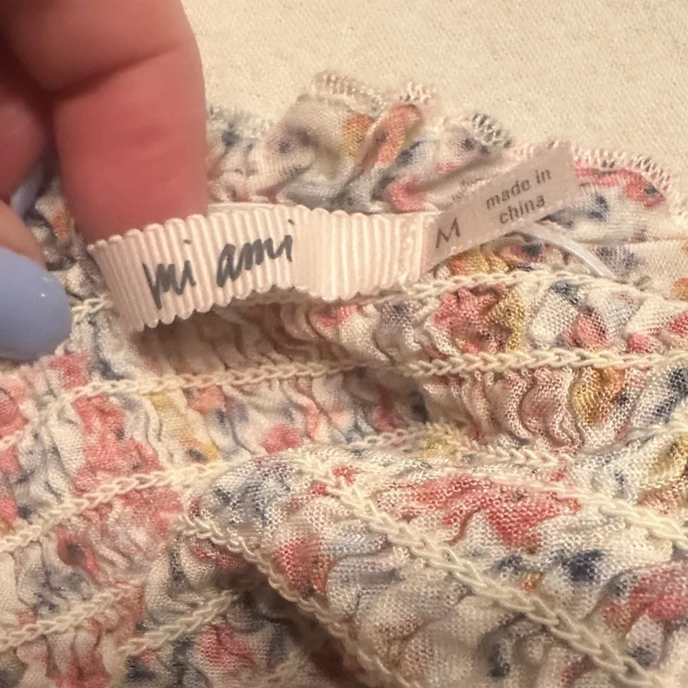 Mi Ami‎ Women's Medium Flocked Multicolor Floral Jumpsuit - Picture 9 of 11